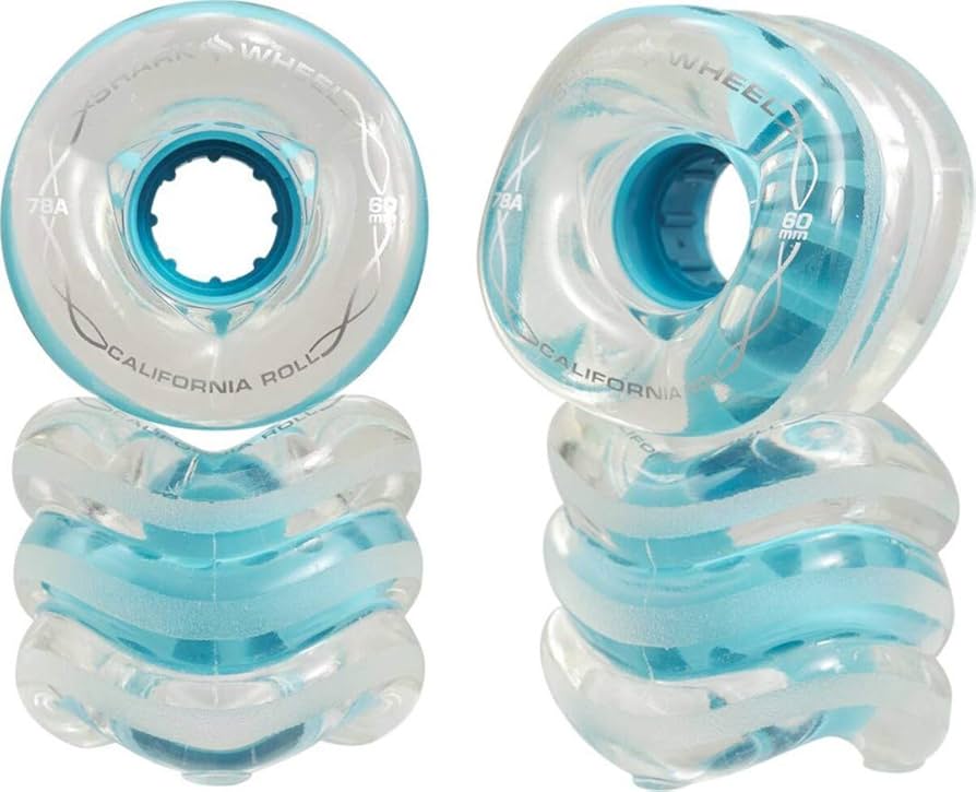 Shark Wheel California Roll Skateboard Wheels (60mm Clear